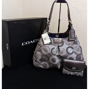 Coach 21125 Lt'd Ed Maggie Signature Hobo Shouderbag Carryall with Match Wallet